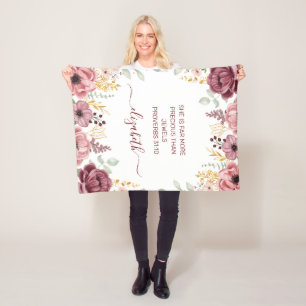 Sprüche 31 Elegante pastellrosa Blume Fleecedecke