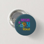 Sprüche 31 Frau Bibel Schrift Button (Vorne & Hinten)