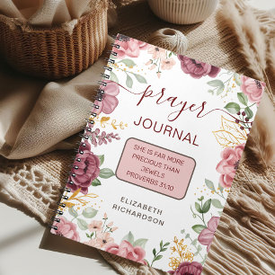 Sprüche 31 rosa Blumen Gebetsjournal Notizbuch Notizblock