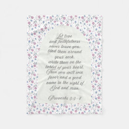 Sprüche 3:3–4 Florale Schriftstelle  Fleecedecke