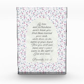 Sprüche 3:3–4 Florale Schriftstelle  Fotoblock (Vorderseite)