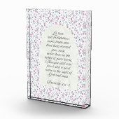 Sprüche 3:3–4 Florale Schriftstelle  Fotoblock (Rechts)