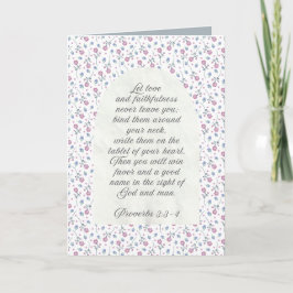 Sprüche 3:3–4 Florale Schriftstelle  Karte