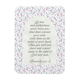Sprüche 3:3–4 Florale Schriftstelle  Magnet