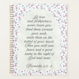 Sprüche 3:3–4 Florale Schriftstelle  Planer