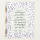 Sprüche 3:3–4 Florale Schriftstelle  Planer (Vorderseite)