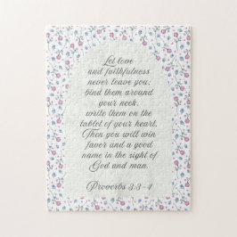 Sprüche 3:3–4 Florale Schriftstelle  Puzzle