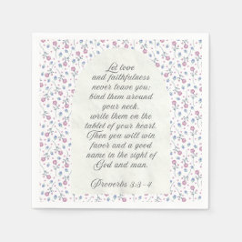 Sprüche 3:3–4 Florale Schriftstelle  Serviette