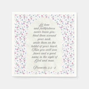 Sprüche 3:3–4 Florale Schriftstelle Serviette