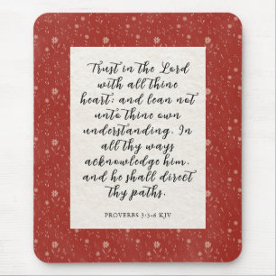 Sprüche 3:5-6 KJV Bibelvers Bild  Mousepad