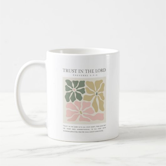 Sprüche 3:5-6 Vertrauen Sie auf den Herrn Kaffeetasse (Links)