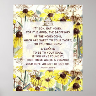Sprüche Iss Honig Bienenkorb Honigbienen Wildblume Poster