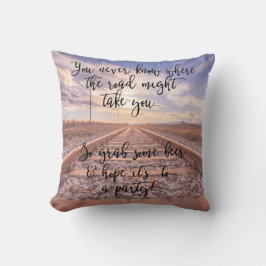 Sprücheeisenbahnbahnhintergrund Kissen