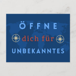 Spruchmotiv-Postkarte: Öffne dich für Unbekanntes Postkarte