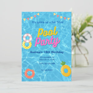 Sprudel-Pool-Party-Einladungskarte Einladung