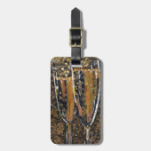 Sprudelnd - Champagnercollagenkunst Gepäckanhänger (Vorderseite vertikal)