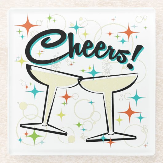 Sprudelnd Gehen-Gehen! Glasuntersetzer (Vorderseite)