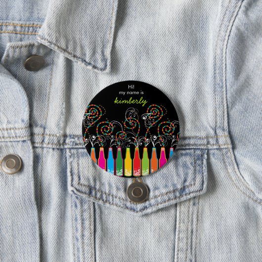 Sprudelnde Feiern! Party-Namensumbau-Knopf Button (Beispiel)