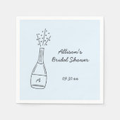 Sprudelnde knallende Champagnerflasche Brausebad Serviette (Vorderseite)