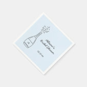 Sprudelnde knallende Champagnerflasche Brausebad Serviette (Ecke)