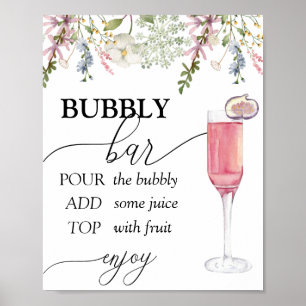 Sprudelnder Bar   Chic Wildflower Poster