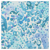 SPRUDELNDER STARFISH blauer Küstendruck Stoff (Nahaufnahme)