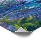 Sprudelnder Wasserfall - Impressionistischer Malst Poster (Ecke)