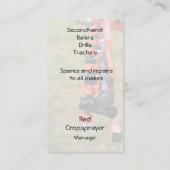 Sprüharm der landwirtschaftlichen Ernte Visitenkarte (Rückseite)