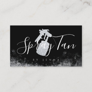 Sprühbraune Silber-Glitter-Tanning-Salon Visitenkarte