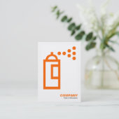 Sprühdose - Orange auf Weiß Visitenkarte (Stehend Vorderseite)