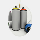 Sprühfarbe-Dosen Keramikornament (Vorne)