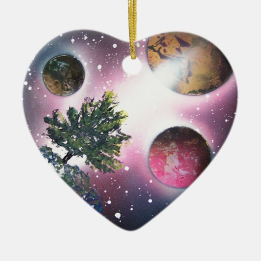 Sprühfarbe-Kunst-Raum-Landschaftsmalerei Keramikornament (Vorne)