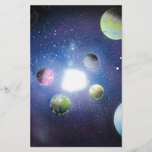 Sprühfarbe-Kunst-Raumgalaxie Malerei Briefpapier