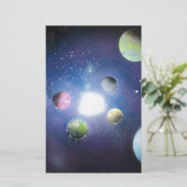 Sprühfarbe-Kunst-Raumgalaxie Malerei Briefpapier (Stehend Vorderseite)