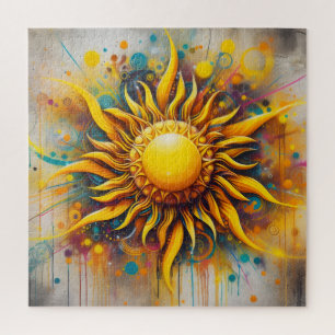Sprühfarbe Sonne Puzzle