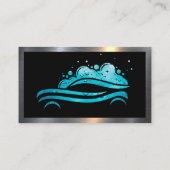 Sprühflasche | Car Wash Water Drops Logo Visitenkarte (Rückseite)