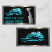 Sprühflasche | Car Wash Water Drops Logo Visitenkarte (Vorne/Hinten)