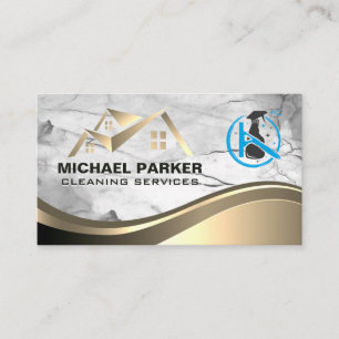 Sprühflasche   House-Logo   Marmormetall Visitenkarte