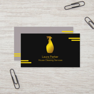 Sprühflaschen Reinigungs-Service Zuhause Gold Visitenkarte