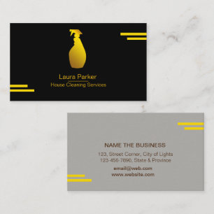 Sprühflaschen Reinigungs-Service Zuhause Gold Visitenkarte