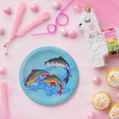 Sprung Bach    TroutPapierplatte Pappteller (Party)