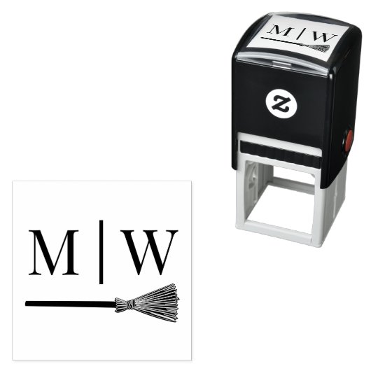 Sprung der Broom B Couple Wedding 2 Initial Monogr Permastempel (Beispiel)