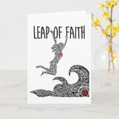 Sprung des Glauben-Gruß-Karten-Frauen-springenden Karte (Gelbe Blume)