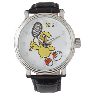 Sprung Duck Tennis  Hintergrundfarbe auswählen Armbanduhr
