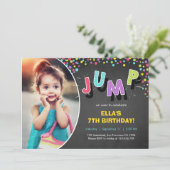 Sprung Einladung Bounce House Bounce Geburtstag (Stehend Vorderseite)