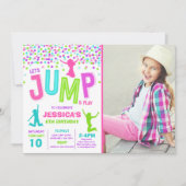 Sprung Geburtstag Einladung Jump Trampolin Party (Vorderseite)