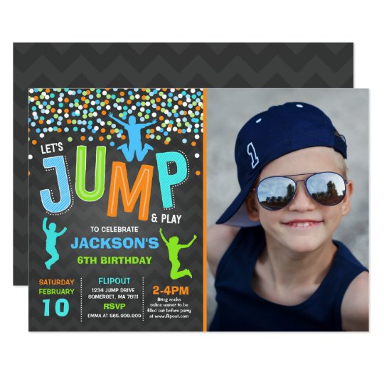 Sprung Geburtstag Einladung Jump Trampolin Party Zazzle.de