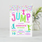 Sprung Geburtstag Einladung Jump Trampolin Party (Stehend Vorderseite)