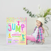 Sprung Geburtstag Einladung Jump Trampolin Party (Stehend Vorderseite)