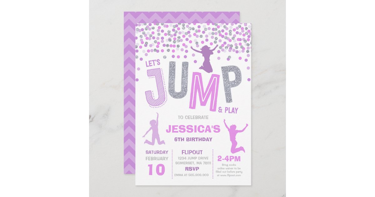 Sprung Geburtstag Einladung Jump Trampolin Party Zazzle.de